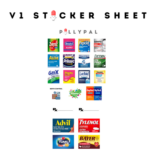 PillyPal V1 OTC Sticker Sheet