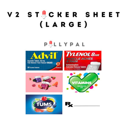 PillyPal V2 OTC Sticker Sheet (L)