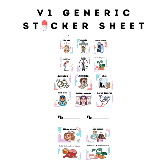 PillyPal V1 Generic Sticker Sheet