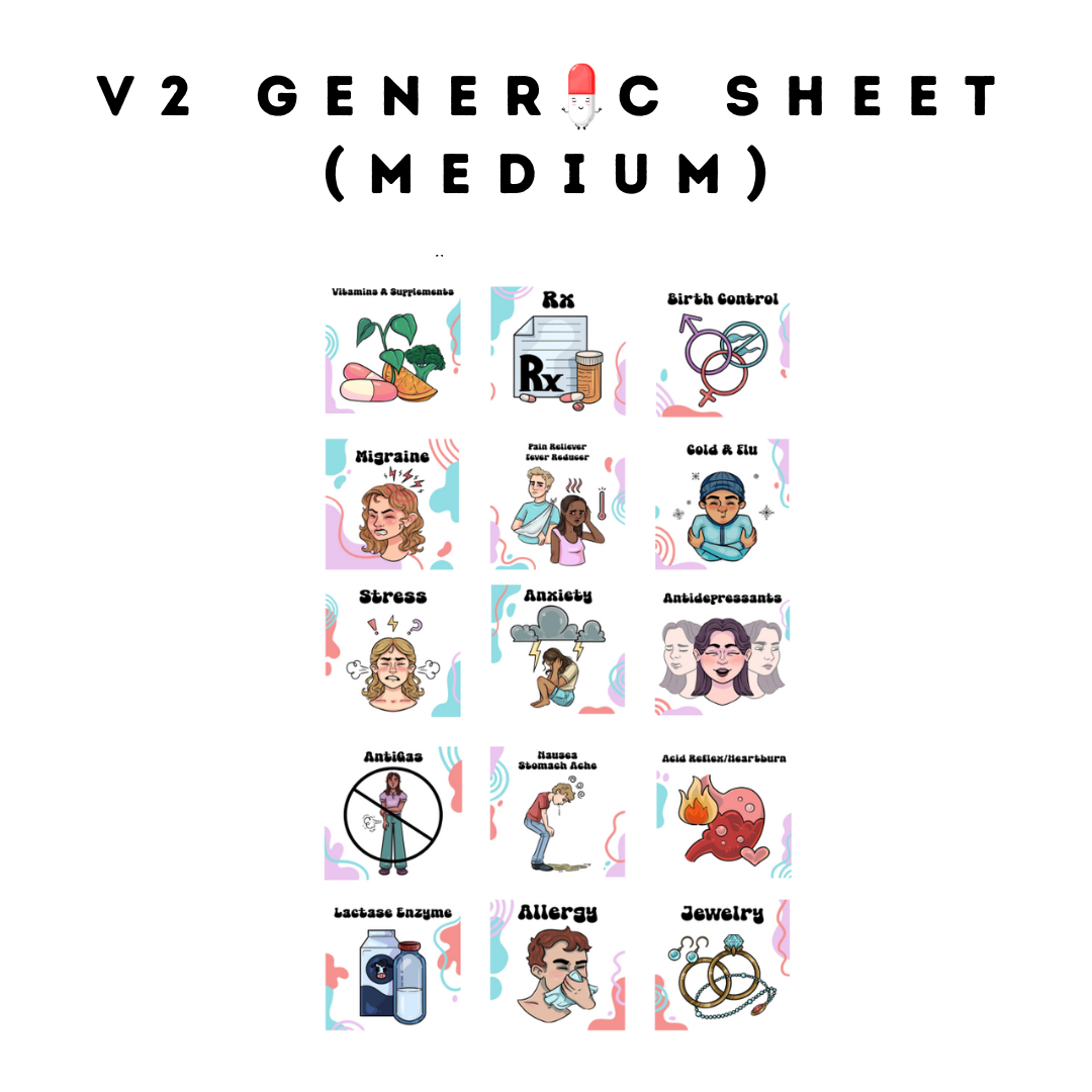 PillyPal V2 Generic Sticker Sheet (M)